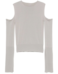 Свитер с открытыми плечами, серый Rick owens