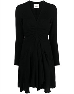 Платье миди с V-образным вырезом и драпировкой, черный Isabel marant