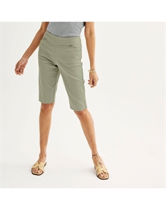 Женские эластичные брюки-скиммеры средней посадки Effortless, цвет Iron Weld Croft & barrow