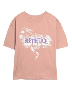 Детская футболка Beetlejuice Sandworm с графическим скиммером и логотипом, цвет Peach Licensed character