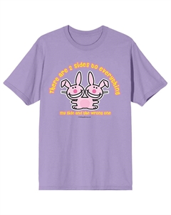 Детская футболка It's Happy Bunny My Side or The Wrong Side с круглым вырезом и рисунком, фиолетовый Licensed character