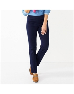 Женские эластичные прямые брюки без застежки Effortless, цвет Genuine Navy Croft & barrow