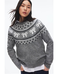 Свитер с жаккардовым мотивом, серый H&m