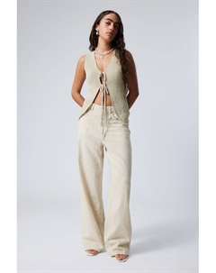 Мешковатые брюки "астро" из смесового льна, экрю Weekday