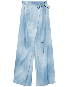 Атласные брюки палаццо, синий Ermanno scervino