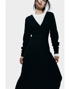 Платье в рубчик, черный H&m