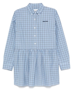 Платье мини в клетку, синий Miu miu