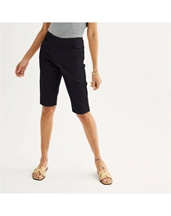 Женские эластичные брюки-скиммеры со средней посадкой Effortless, цвет Mineral Black Croft & barrow