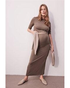 Комплект из двух предметов для мамы: рубашка и юбка, коричневый H&m