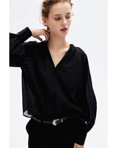 Блузка с объемными рукавами, черный H&m