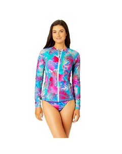 Рашгард с молнией и длинными рукавами для юниоров Fluid Tropics, цвет Fluid Tropics Hurley