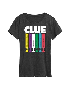 Женская футболка с логотипом Clue и графическим рисунком, цвет Heather Charcoal Hasbro