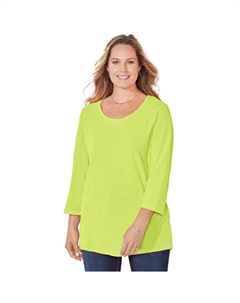 Женская футболка больших размеров с круглым вырезом и узким вырезом Active Slub, цвет Safety Yellow Catherine's