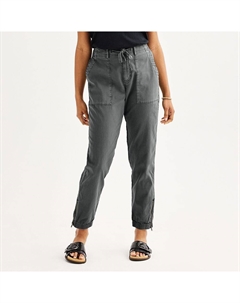 Женские функциональные брюки-джоггеры с молнией и подолом, цвет Filigree Sonoma goods for life