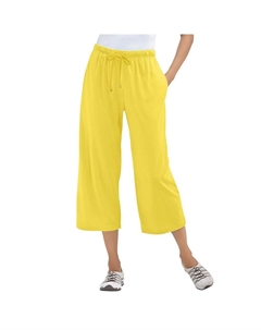Женщина в женских спортивных трикотажных брюках-капри больших размеров для миниатюрных женщин, цвет Primrose Yellow Woman within