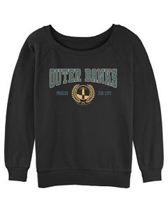 Пуловер из махровой ткани с напуском и графическим рисунком Pogues For Life для юниоров Outer Banks Pogues For Life, черный Licensed character