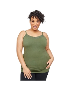 Женская футболка больших размеров с кружевом Plus Size Petite Suprema, цвет Clover Green Catherine's