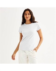 Женская футболка с короткими рукавами и круглым вырезом, цвет Vital White Sonoma goods for life