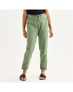 Женские функциональные брюки-джоггеры с молнией и подолом, цвет Manolo Olive Sonoma goods for life