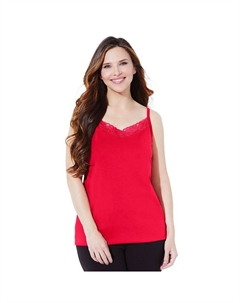 Женская футболка больших размеров с кружевом Plus Size Petite Suprema, цвет Classic Red Catherine's