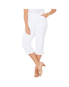 Женские трикотажные джинсовые капри Екатерины больших размеров (с карманами), белый Catherine's