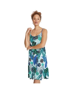 Женское трикотажное платье-майка больших размеров, цвет Blue Green Fern Print Ellos