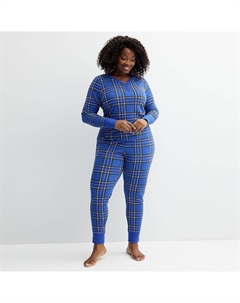Комплект термопижамного верха и трусов больших размеров, цвет Plaid Blue Check Sonoma goods for life