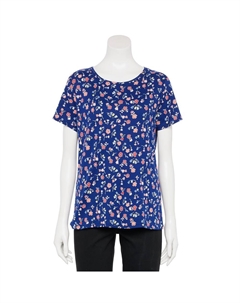 Женская футболка Essential с круглым вырезом, цвет Navy Floral Toss Croft & barrow