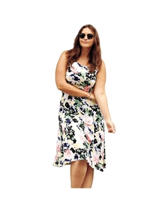 Женское трикотажное платье расклешенного кроя больших размеров, цвет Multi Floral Ellos