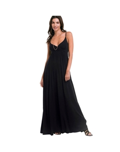 Женское трикотажное платье макси больших размеров, черный Ellos