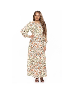 Женское струящееся платье макси с длинными рукавами Yesenia, цвет Beige Floral Alexia admor