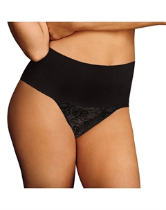 Женские трусики-стринги с кружевом Firm Control Tame Your Tummy DM0049, цвет Black Lace Maidenform