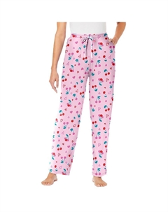 Женские трикотажные брюки для сна больших размеров, цвет Pink Cherry Dreams & co.
