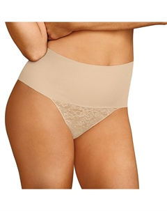 Женские трусики-стринги с кружевом Firm Control Tame Your Tummy DM0049, цвет Nude Transparent Lace Maidenform