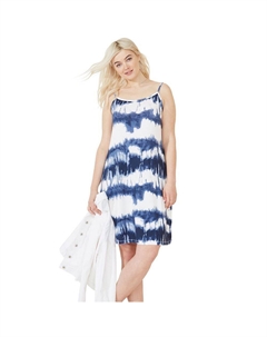 Женское трикотажное платье-майка больших размеров, цвет Blue White Print Ellos