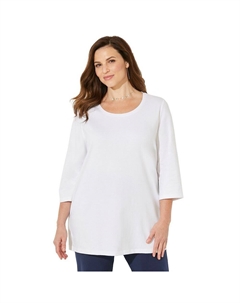 Женская футболка Cathers размера плюс Petite Suprema с перьями, белый Catherine's