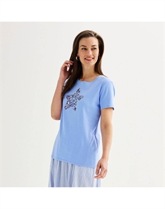 Женская футболка Essential с круглым вырезом, цвет Blue Star Graphic Croft & barrow