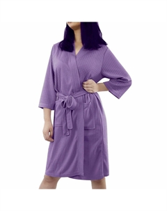 Женское турецкое легкое, мягкое теплое вафельное кимоно из полиэстера, короткий халат, фиолетовый Unique bargains
