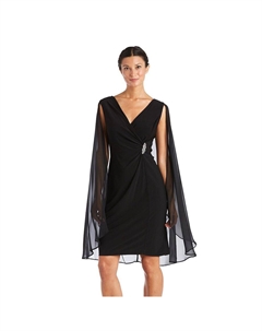 Женское шифоновое платье с запахом Duster, черный R&m richards