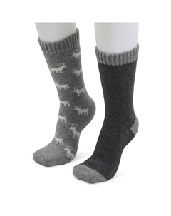 Женские термоноски, 2 пары из смесовой шерсти, цвет Gray Allover Moose Gaahuu