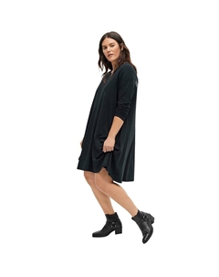 Женское трикотажное платье-трапеция больших размеров, черный Ellos