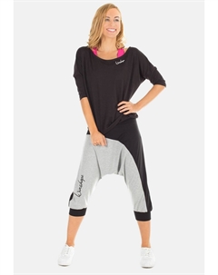 Спортивная футболка с длинным рукавом свободного кроя, черный Winshape