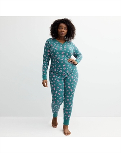 Комплект термопижамного верха и трусов больших размеров, цвет Roses With Green Sonoma goods for life