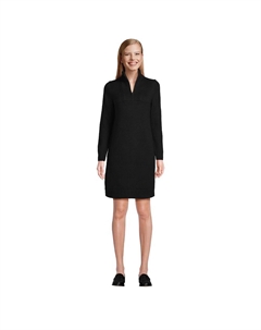 Женское уютное платье-свитер на молнии Lands End в четверть четверти, черный Lands' end