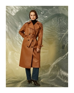 Тренч - Коричневый - Двубортный, коричневый Koton