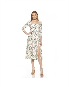 Женское расклешенное платье миди с квадратным вырезом Sage, цвет English Garden Alexia admor