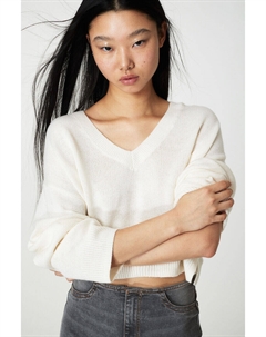 Джемпер с v-образным вырезом, бежевый H&m