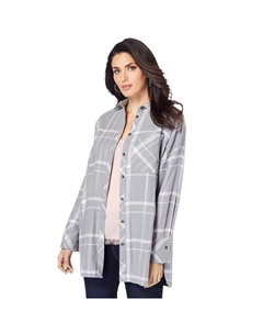 Женская фланелевая туника больших размеров, цвет Gunmetal Plaid Roaman's