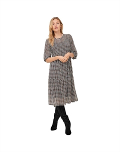 Женское прозрачное многослойное платье больших размеров, цвет Black Geometric Print Ellos