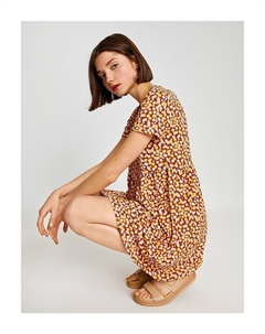 Мини-платье с коротким рукавом, бежевый Koton